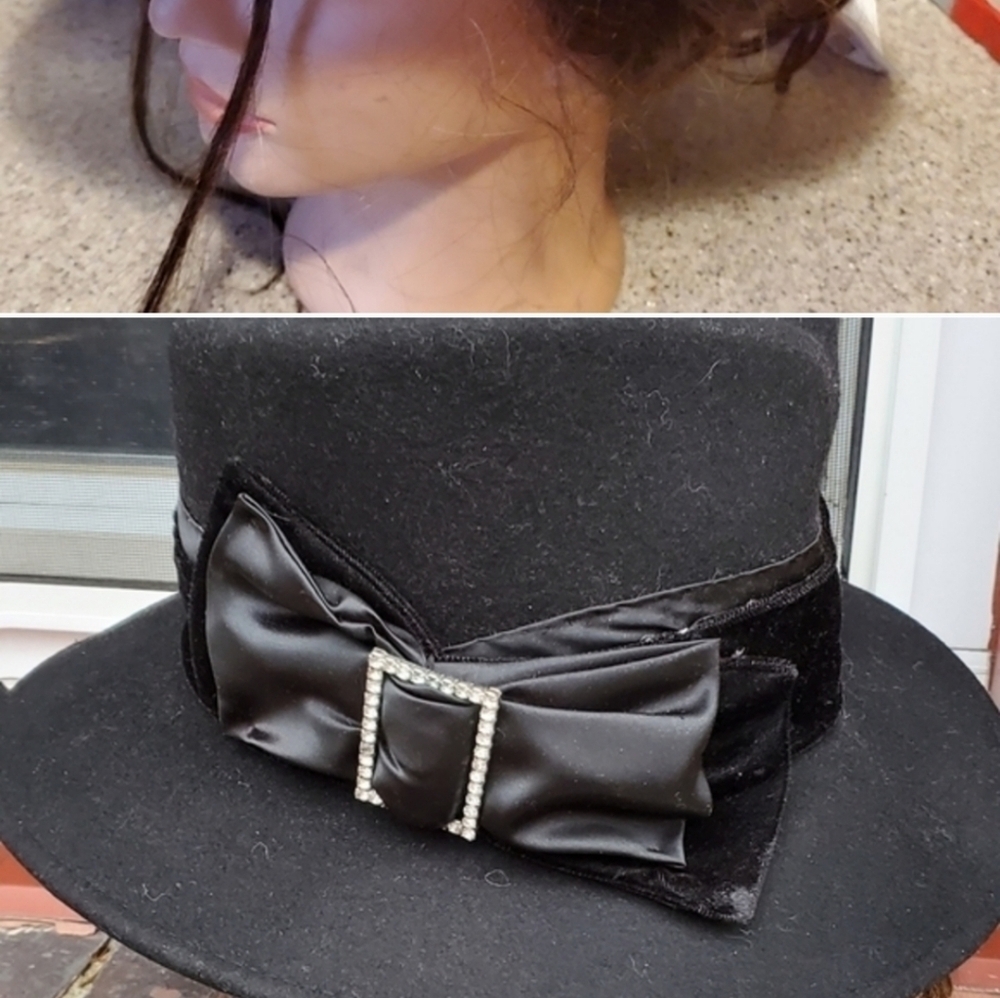 Vintage Rhinestone buckle Fair‎ Weather wool hat - Picture 8 of 10